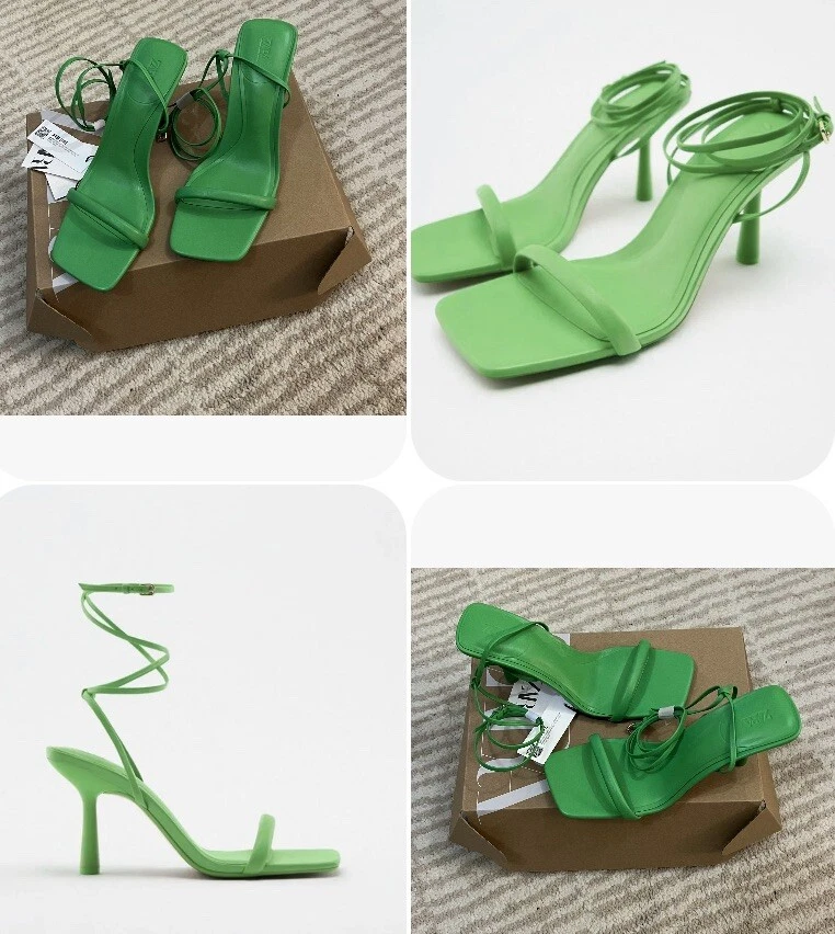 Zara green strappy sandals hot sale