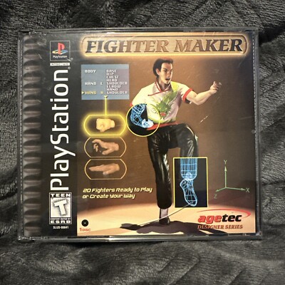 FIGHTER MAKER (Sony Playstation 1, 1999) Complete + Poster PS1.