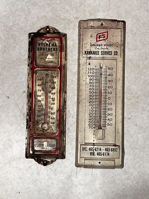 Lot of 2  VINTAGE Advertising Thermometer 12''metal from 1980
