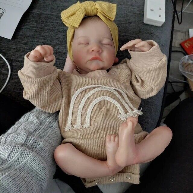 RXDOLL Sleeping Reborn Baby Dolls Silicone Vinyl Full Body Boy 19