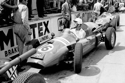 Ken Gregory In The Centro Sud Cooper In The Pits At The British Gp OLD PHOTO