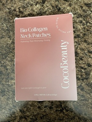 CocoBeauty Bio Collagen Neck Patches Hydrating Firming Pore Minimizing Qty of 4