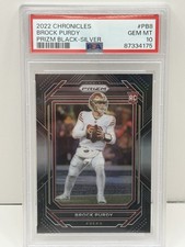 Brock Purdy NFL Prizm Black Silver Rookie PSA 10 49ers 2022