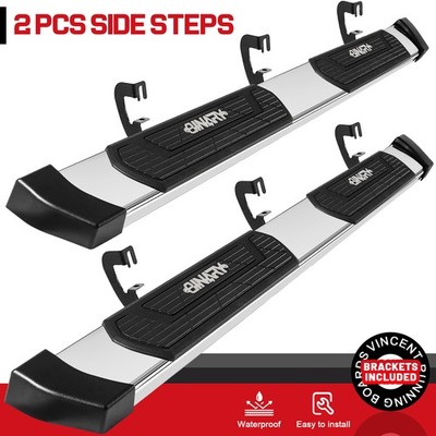 6'' Bar Side Step Fit 07-18 Silverado/Sierra 1500 Double Cab W S/S Running Boards