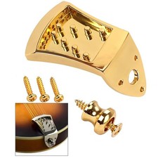 Polished Metal 8 String Mandolin Tailpiece with Tail Pin and Mounting Screws