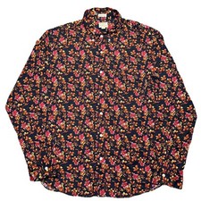 J Crew Secret Wash Shirt Men  s Large Organic Cotton Stretch Floral Button Down