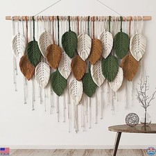 Large Macrame Wall Hanging Boho Woven Tapestry Home Decor 39"W x 29.5"L