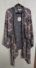 NWT UMGEE Women's Multicolor High/Low Kimono Sz M/L