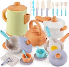 Kids Play Kitchen Cooking Toys Set with Cookware Accessories