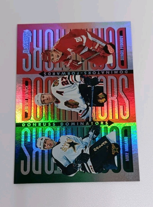 1996-97 Donruss - Dominators Mike Modano, Sergei Fedorov, Jeremy Roenick #9...