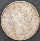 1921-D XF-AU Morgan Silver Dollar, 90% Silver, Traces of "Scotch" Tape