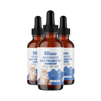 (3-Pack) Blisso Advanced Cat Probiotic Drops   Digestive Support Liquid Drops
