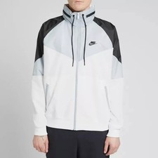 Nike Sportswear Gray White Windrunner Hooded Full Zip Jacket Mens S Colorblock