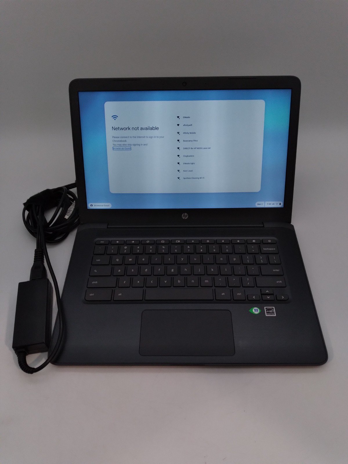 HP Chromebook 14A G5 14 inch Laptop - Gray (32GB eMMC, AMD A4, 1.60GHz, 4GB RAM)