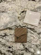 Christian Dior Saddle Trotter Oblique Canvas Leather Trifold Women Wallet Brown