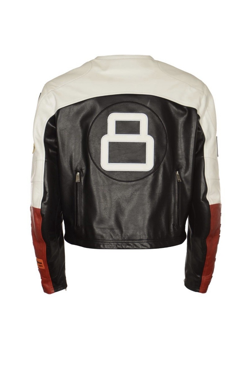 Heron Preston Moto Leather Jacket Medium £1750 Motorcycle Patch