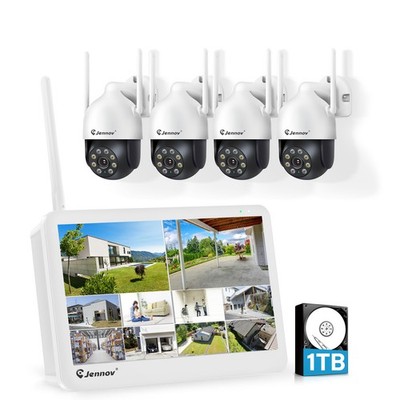JENNOV 5MP Outdoor Wifi IP PTZ Security Camera System Record 1TB HDD 10CH NVR