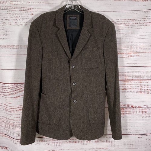 ALL SAINTS Men's Brown Herringbone Blazer Jacket- SEE MEASUREMENTS