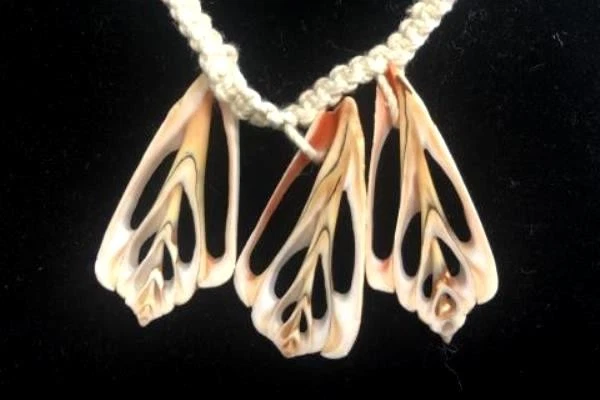 Set Of 2 Macrame Bracelets Anklets Large Cut Shells Made In Philippines - Image 2 of 3