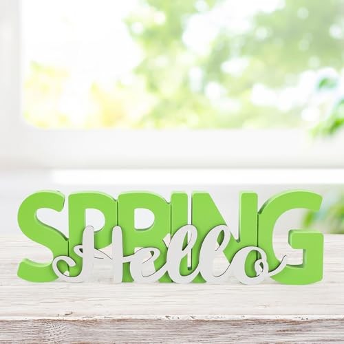Holzschild Hallo Frühling, Frühlingsdeko für Zuhause, Büro, Regal, Kaminsims, - Bild 4 von 8