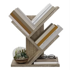 3 Tier Tree Bookshelf, Small Bookshelf, Desktop Bookshelf Floor Standing Book...