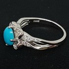 1.37ctw Turquoise & White Sapphire 925 Sterling Silver Ring Size 7 — photo 4
