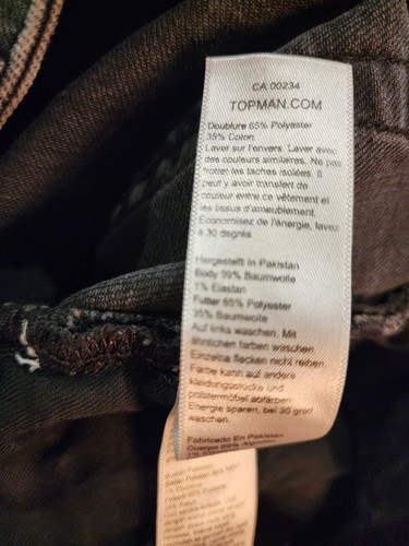 Topman Distressed Ripped Knee Jeans in Washed Black Size 30 x 30.5 - Picture 9 of 9