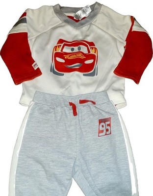 Lightning McQueen Cars Boys 18M 2-Pc Gray/Red Long Sleeve Sweatshirt & Pants