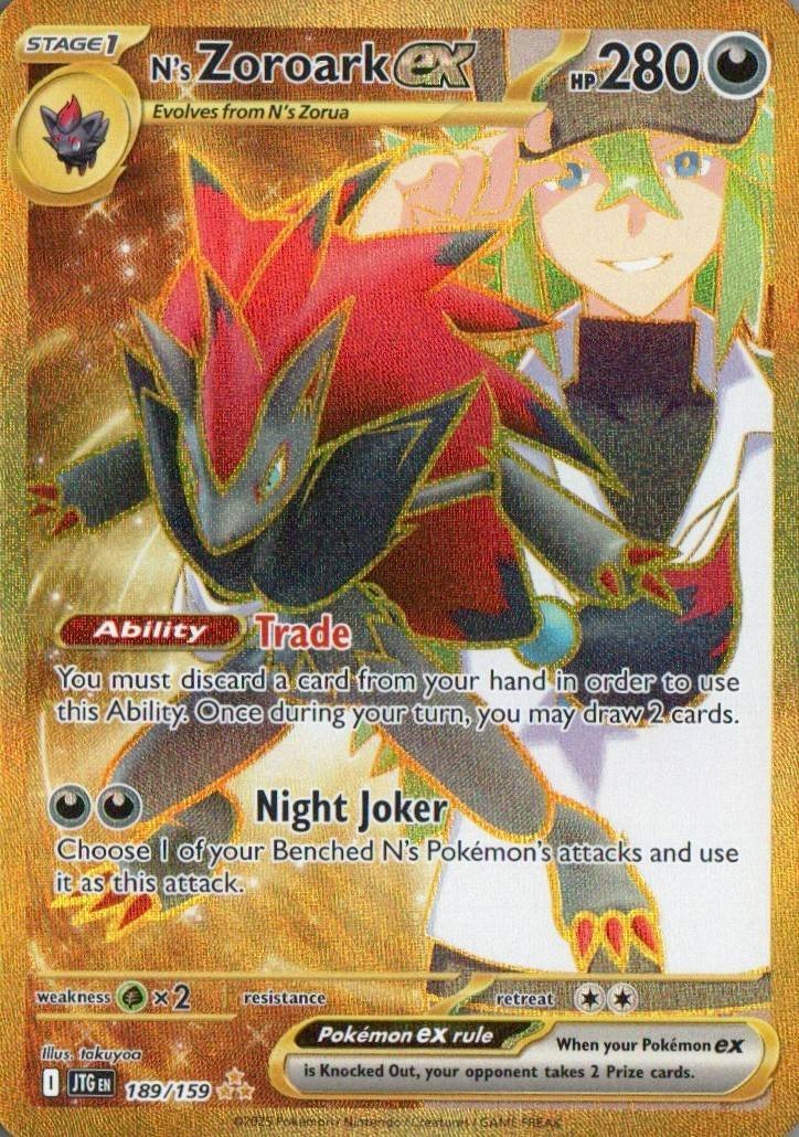 N's Zoroark ex Holofoil Journey Together - 189/159 Pokemon Card NM