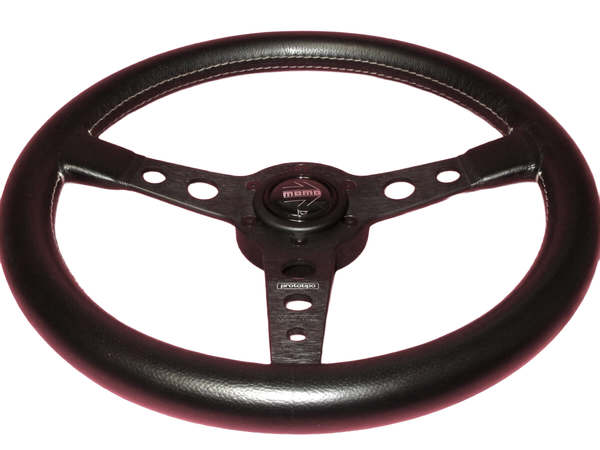 MOMO Prototipo Steering Wheel 350mm Black Leather JDM Porsche 911