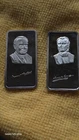 2 Troy OUNCES Of .999 Fine Silver 2 -1 Oz VINTAGE Bars Hamilton Mint PRESIDENTs
