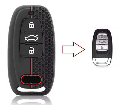 Key Cover For AUDI A3 A4 S4 A5 Q5 A6 A7 A8 B6 B7 Silicone 3 Button CASE FOB 17