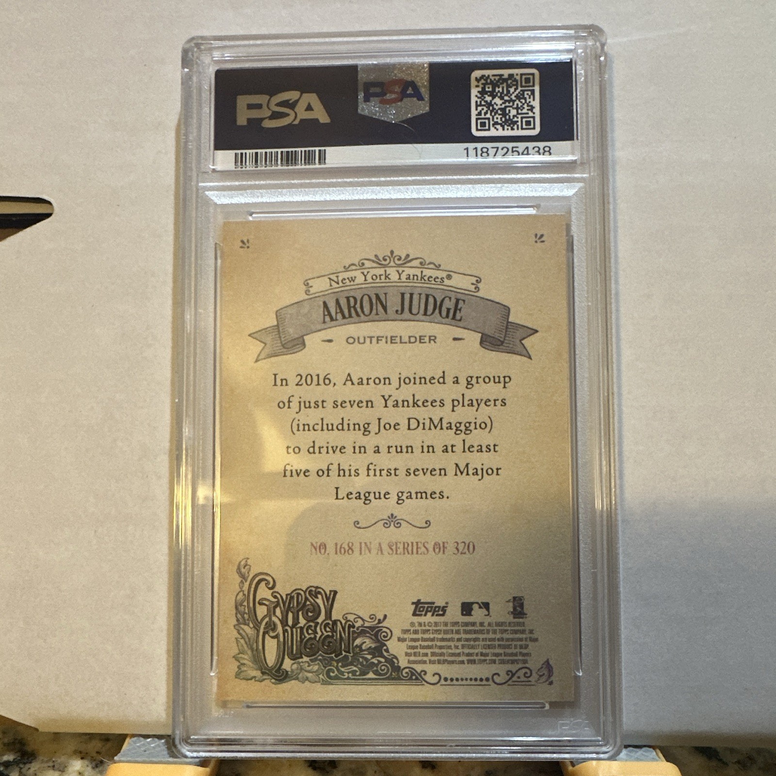 Topps 2017 Gypsy Queen Aaron Judge #168 RC New York Yankees PSA 9 view 4