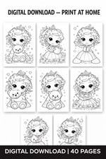 Printable Coloring Pages for Kids   Princess Theme 40 Pages PDF Download