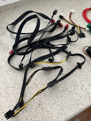 Lot Of Computer Power Supply Cables, Fan Etc. Buy It All CHEAP