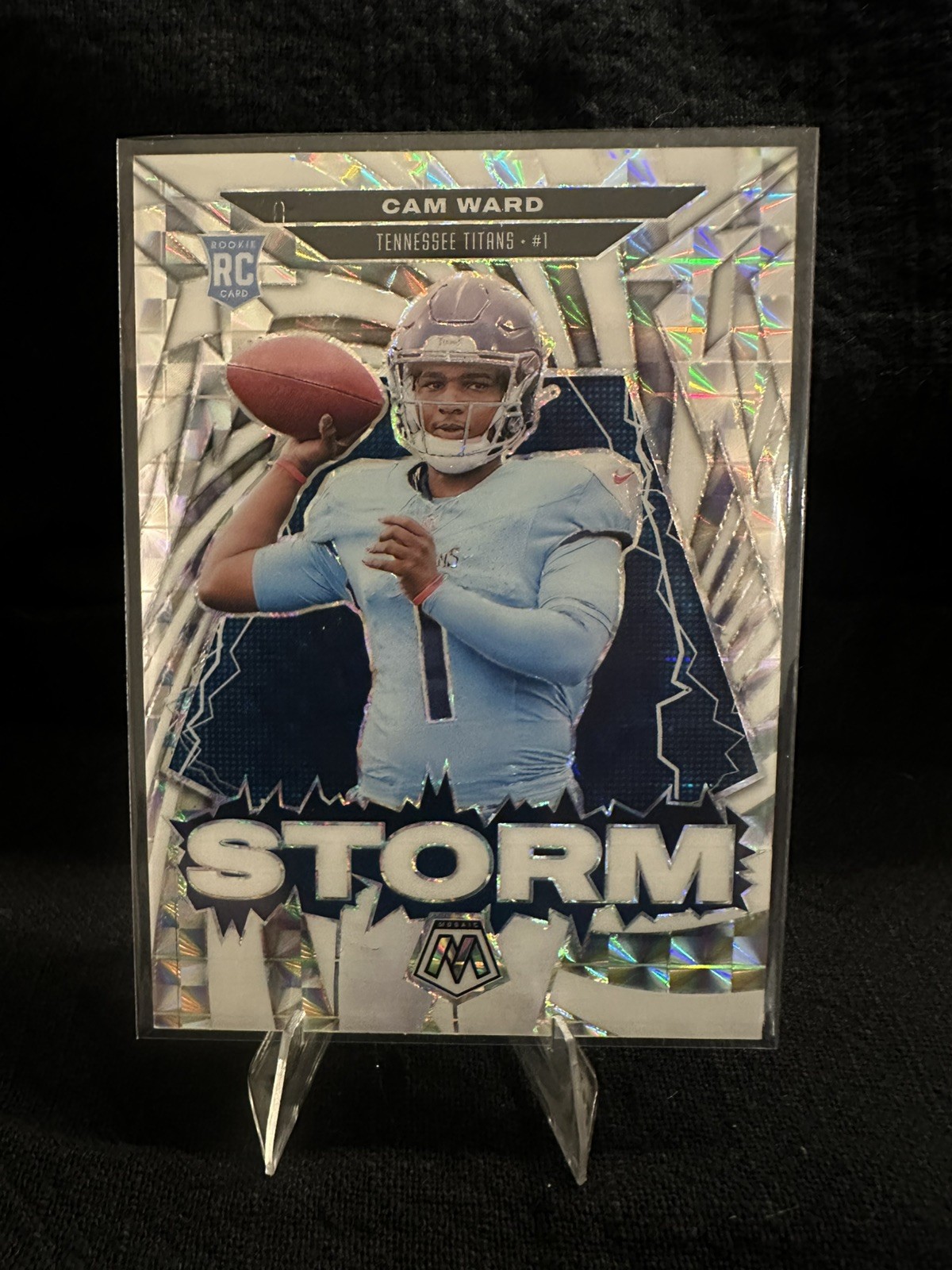 2025 Panini MOSAIC CAM WARD RC MOSAIC WHITE STORM PRIZM TITANS RC /25 #2