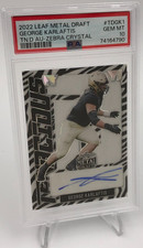 GEORGE KARLAFTIS RC AUTO Card 2022 Leaf Metal Draft RARE/5 CHIEFS PSA GEM MT 10