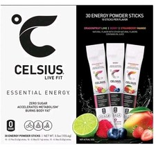 Celsius Essential Energy, Zero Sugar, Assorted Flavors, 30 Energy Powder Sticks