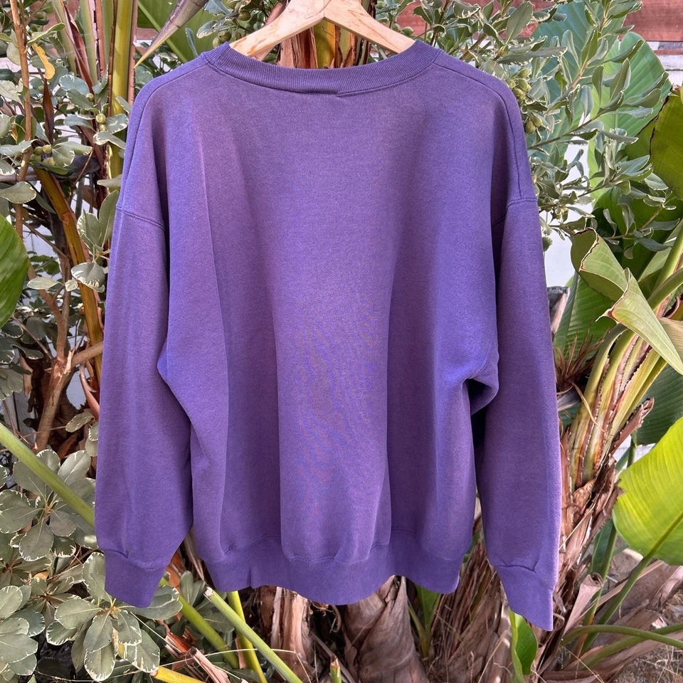 Vintage 1990s Guess Jeans USA Sweatshirt Purple Embroidered Crewneck Large - Image 3 of 3