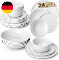 Malacasa Geschirrset 24-Teilig, Porzellan SchüSsel Und Teller Set, Tafelservice