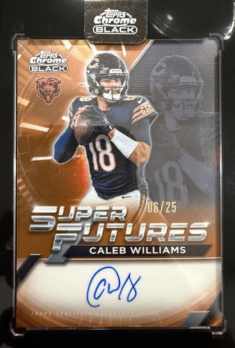 2025 Topps Chrome Black Super Futures Caleb Williams Color Match OnCard Auto /25