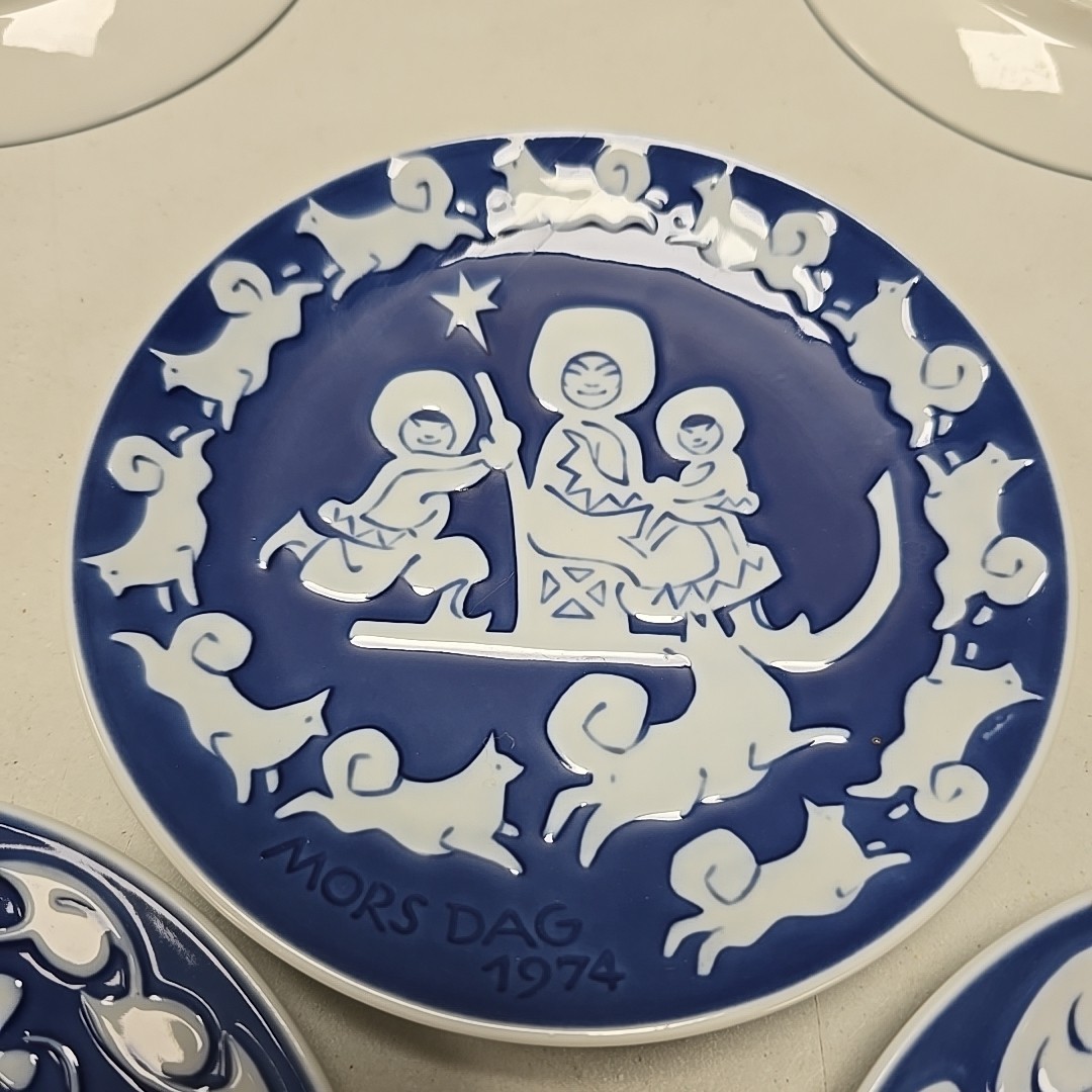 Set of 5 B&G Royal Copenhagen Mors Dag Mothers Day Plates Blue