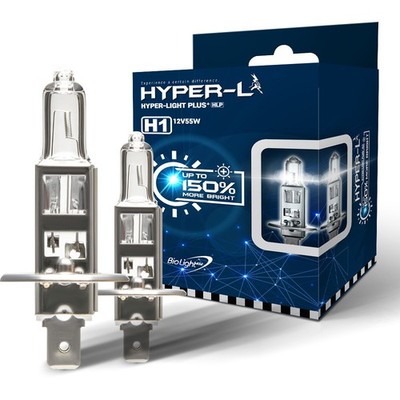 H1 Halogen 12V 55W Super Bright Upgrade Headlight Bulb - Pack of 2