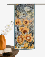 100 Mulberry Silk Women sunflower Print Squre150X34cm Neckerchief Bandana wrap