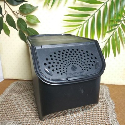 Tupperware Potato Smart 4322B-1 Stackable Storage Container Keeper Black 8.3L
