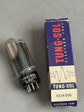 NIB NOS TUNG-SOL 5U4GB Tube Black Ribbed Plates code 322PX3 mid 1960s