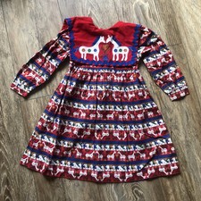 Heart's Designs Girls 4T Red Animal Print Fit & Flare Dress Puff Sleeve USA Made