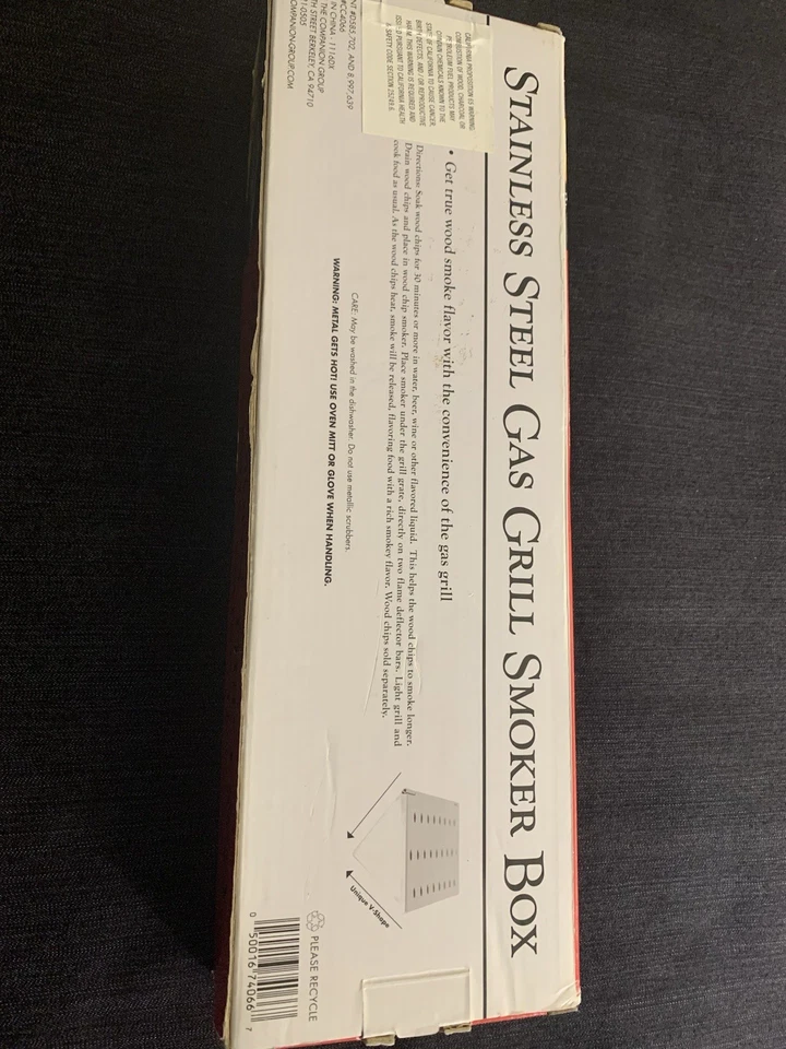 Caja ahumadora parrilla de gas de acero inoxidable nueva en caja Foto 4 de 4