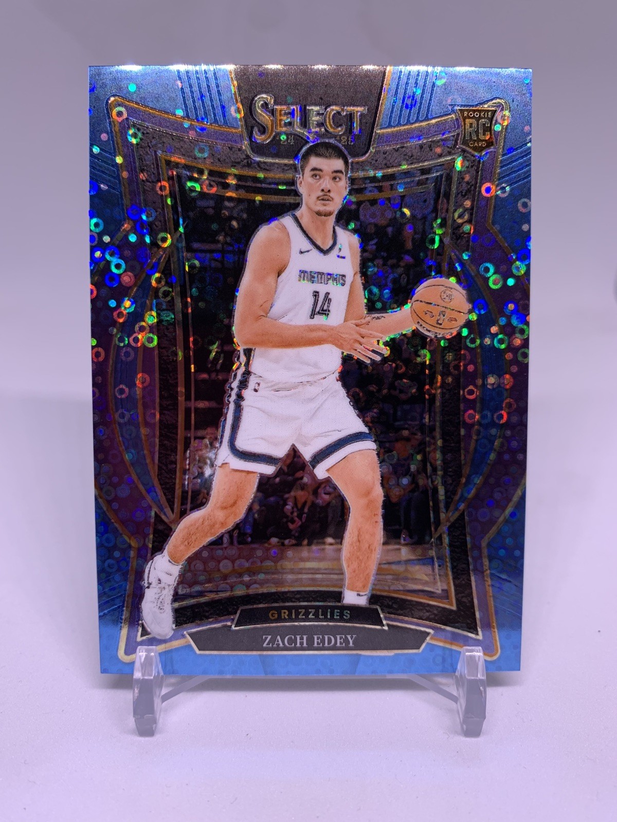 2024 Panini Select Concourse Light Blue Disco Prizm /99 Zach Edey #98 Rookie RC