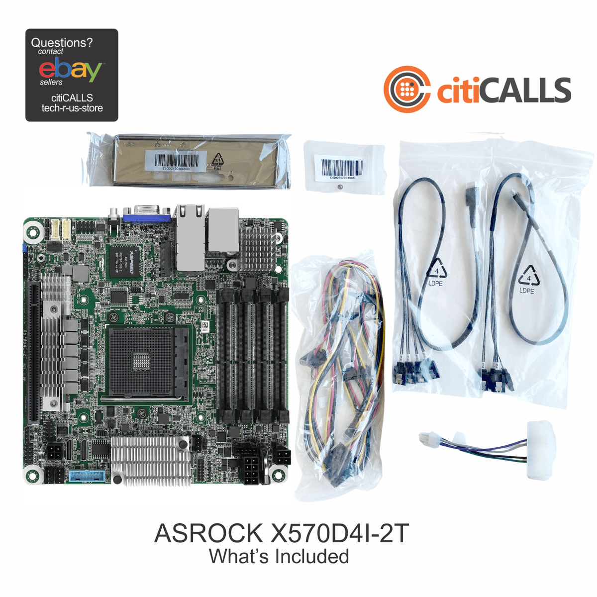 ASRock X570D4I-2T Motherboard AMD Ryzen3 X570 Max.64GB DDR4 PCIE